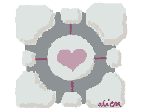 GUYS IM BEGGING U GIVE ME MORE DRAWING IDEAS (i have some but im too lazy) + my unconditional love for the companion cube