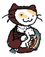 Pyrizhok the Cat in Pixel Style "Pyrizhok the Cat and Lady with an Ermine."