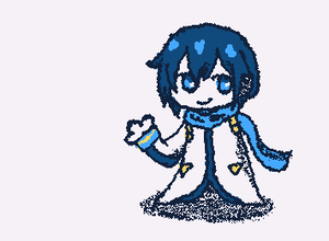 kaito but I didnt want to draw his legs. forgive me for inaccurate colors there weren’t other yellow and blue only..
this was a request btw I think