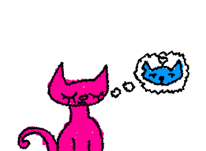 Pink cat love Blue cat
