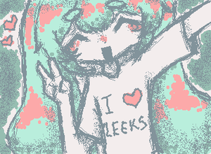 Miku bought a new shirt, she loves it already (Srry if it doesn't look like her- I'm too lazy to make a color palette & idk how to draw her hair properly 😭)