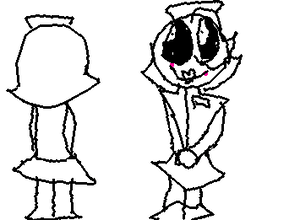 Reference sheet of Lauren for whoever wants to draw her! (Fun fact, her design is based off of a wooden puppet or doll!)