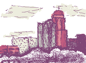 the William tower in the strange web of highways called houston