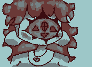 This is Ruby, she's a part of a closed species I created called Observers. She loves skateboarding and listening to music!