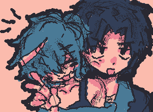 What do you call it when it's yaoi but one of them is a nonbinary femboy(AMAB)⁉️ also I feel bad for Iggy's(right) legs he's 5'11 and Drew is 5'2