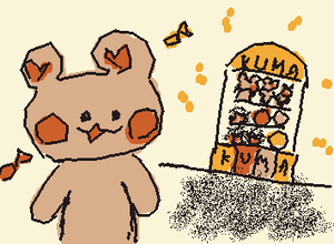 推し活するクマ　見つけたらテンション上がるよね　　　　　　　　　　A bear who supports his idol. If you find it, you'll be excited