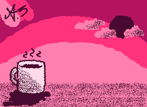 A nice hot coffee at a calm autumn evening..