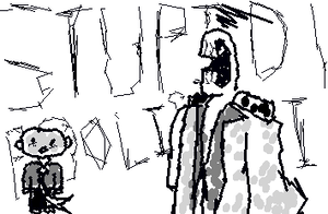 A rushed doodle of dedan yelling