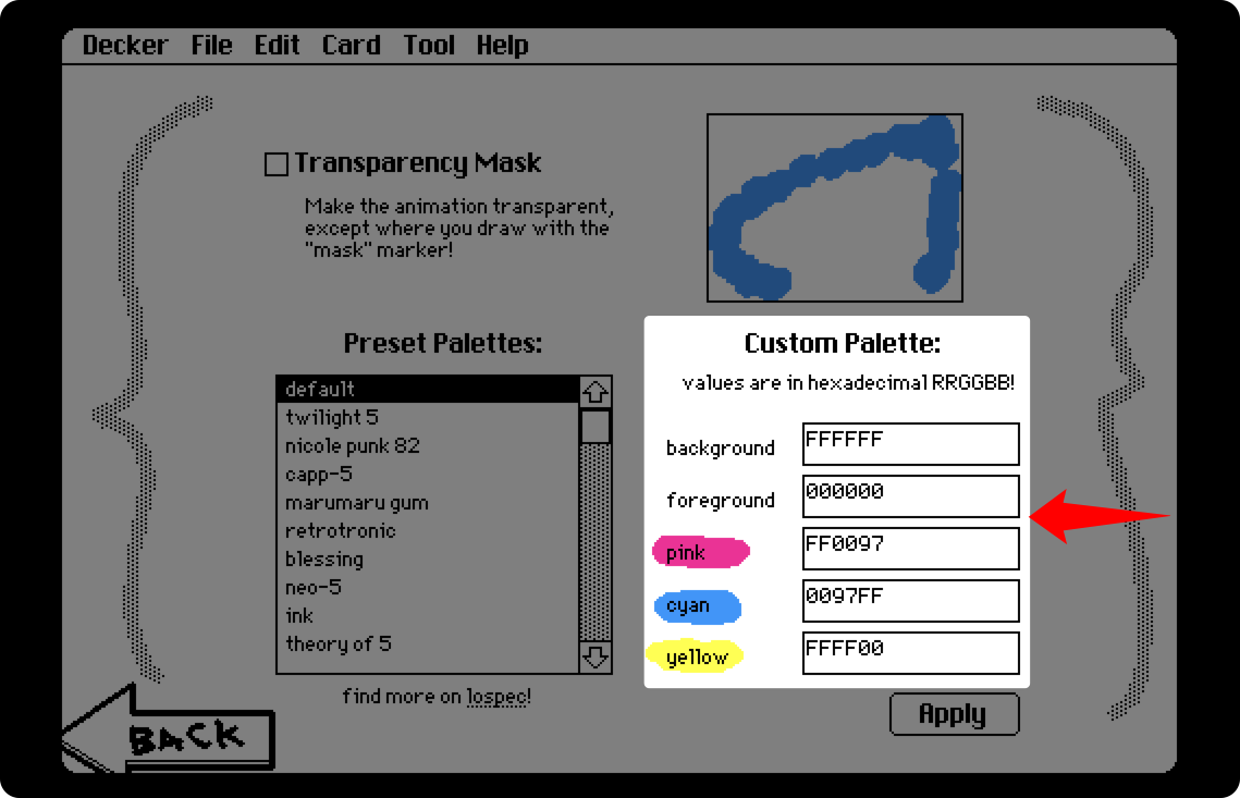 Set Custom Palette