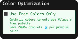 Toggle the color optimization